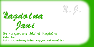 magdolna jani business card